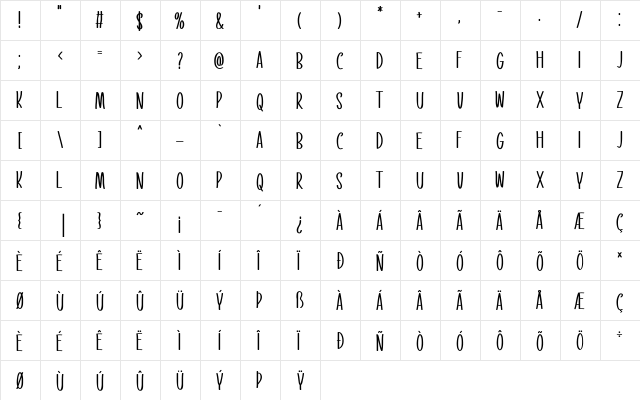 Our Santa Regular  glyph index