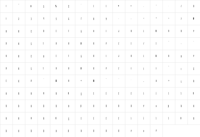 MacroscopicE Medium  glyph index