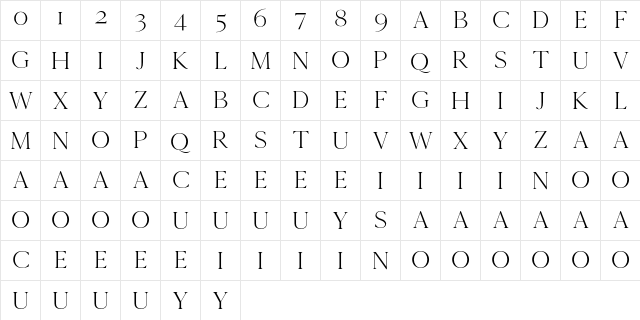 Cammron Demo Regular  glyph index