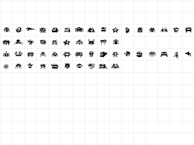 Mutaints Xtra Regular  glyph index
