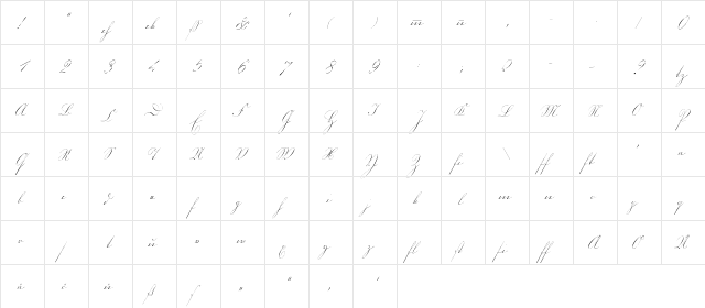 KurrentKupferstich Regular  glyph index