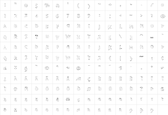 VTC BadPaint Outline  glyph index