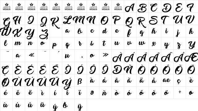 Dirty Queen Personal Use Regular  glyph index