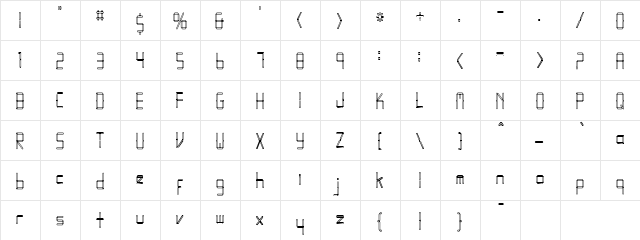 LED Font HC Normal  glyph index