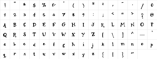 CK Fairytale Regular  glyph index