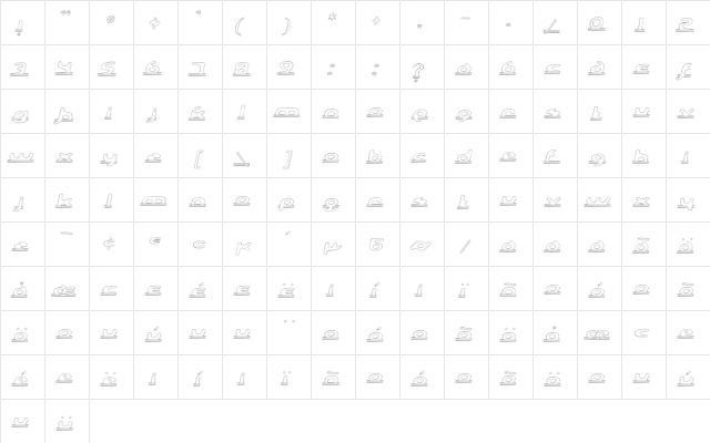 Echoplex Regular  glyph index