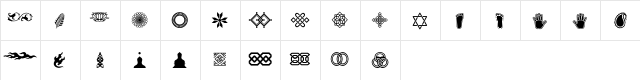 Exotica Ohchid  glyph index