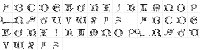 101! Medieval Alpha Regular  glyph index