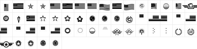 American Spirit STF Regular  glyph index