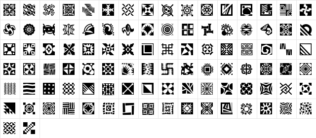 MiniPics Doohickies  glyph index