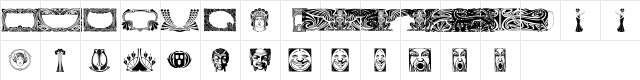 Art Noveau Headers Regular  glyph index