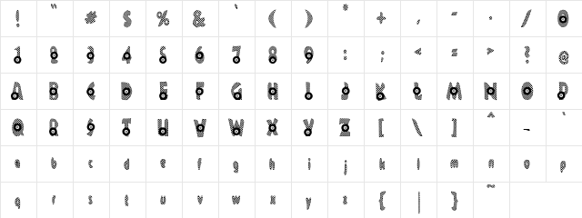 PC 50's Spin Regular  glyph index