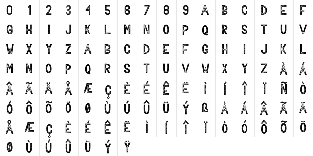 Bavalor Regular  glyph index