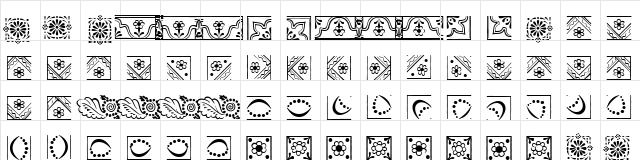 Dala LT Regular  glyph index