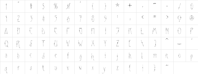 PC Beads Regular  glyph index