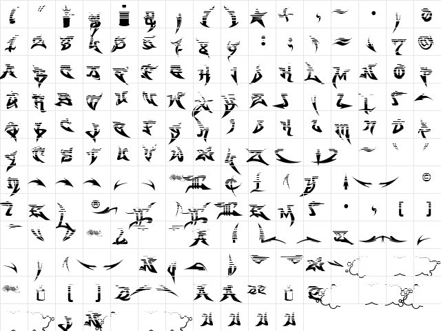 WildStyle-Fade Regular  glyph index