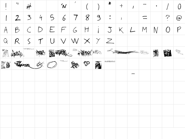 Writing You A Letter Regular  glyph index