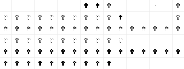 Cross Letters Regular  glyph index