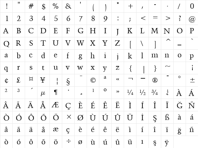 00352 Regular  glyph index