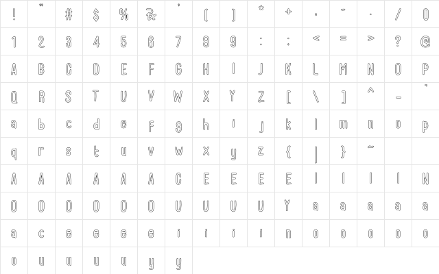 COCO MILK Regular  glyph index