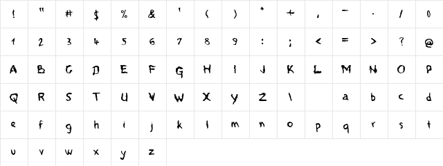 Voodoo Spirits Regular  glyph index
