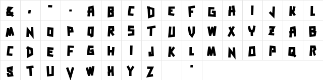 Zerengetti Black  glyph index