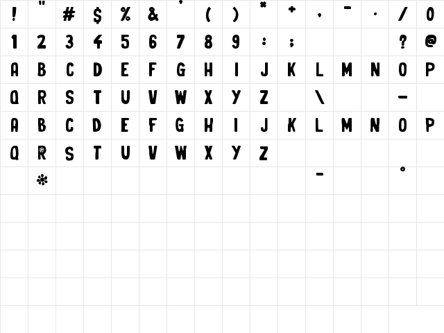 Organic Brand Regular  glyph index