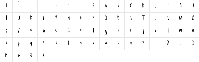 Dazey Regular  glyph index