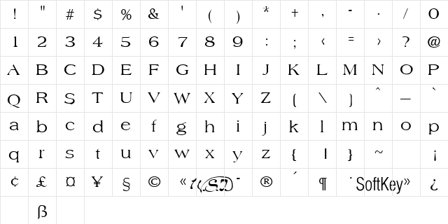 Americo Regular  glyph index