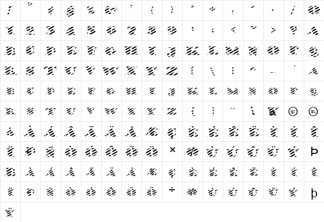 FZ JAZZY 38 STRIPED Normal  glyph index