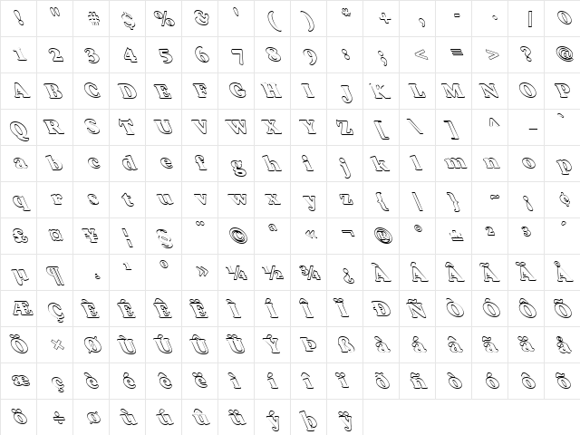 FZ ROMAN 34 HOLLOW LEFTY Normal  glyph index