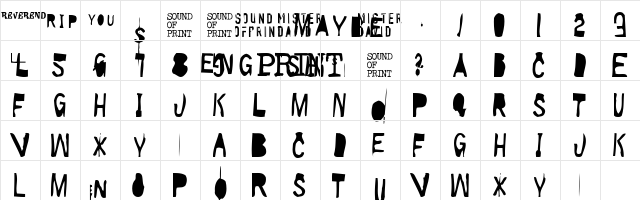 WalkieTalkie Regular  glyph index