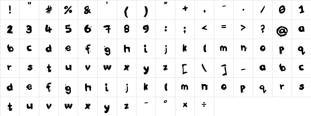 Sour Eyes Regular  glyph index