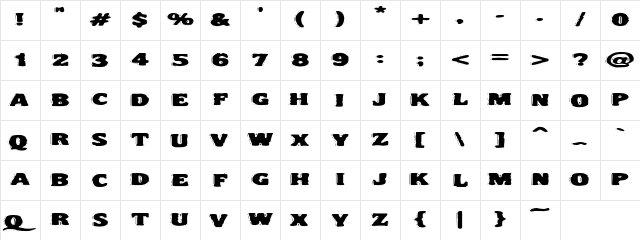 VTC NightOfTheDrippyLowCaps Regular  glyph index