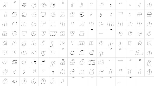 CarolineBeckerOutline Italic  glyph index