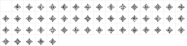 101! Leafy TileZ Regular  glyph index