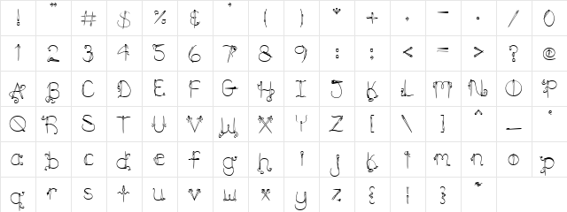 PC Needles Regular  glyph index