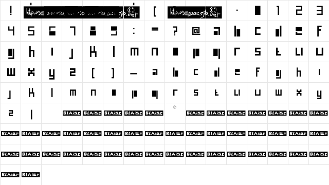 Amsterdam Regular.  glyph index