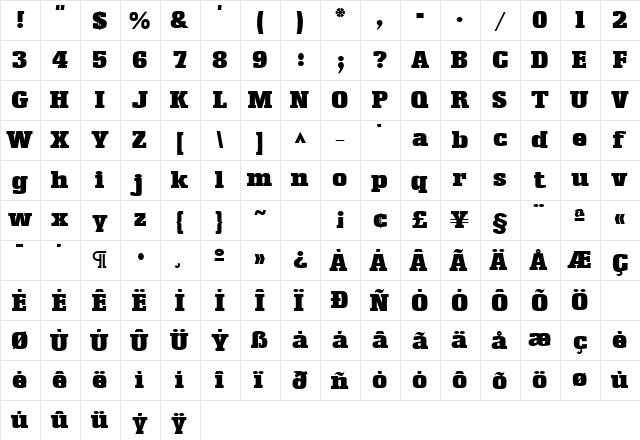 Entrez Regular  glyph index