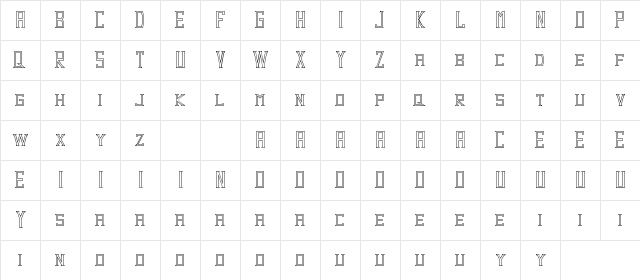 Dezert Demo Outline Regular  glyph index