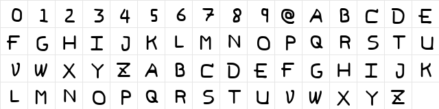 Pf_vvbf6 erybadfont6  glyph index