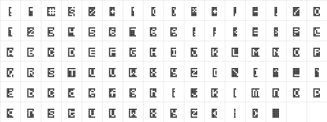 Squarodynamic 10 Regular  glyph index
