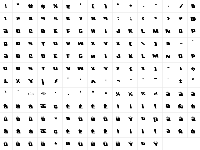 Right Hand Luke Leftalic Italic  glyph index