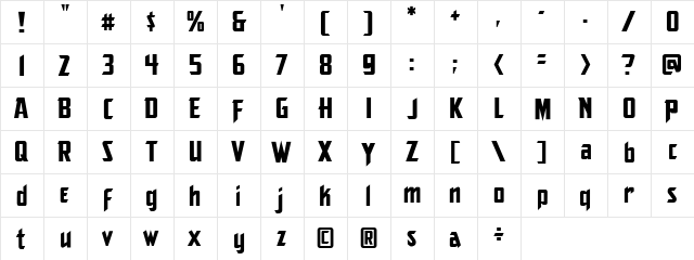 CCTheStorySoFar Regular  glyph index