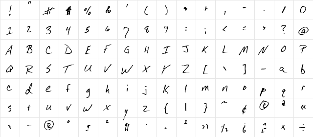 FG Liv Regular  glyph index