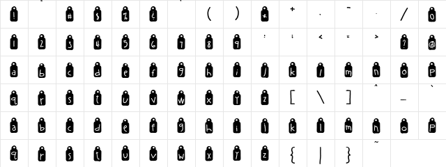 EK Priceless Regular  glyph index