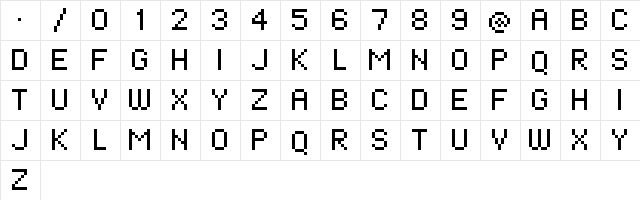 standard 07_55 Regular  glyph index