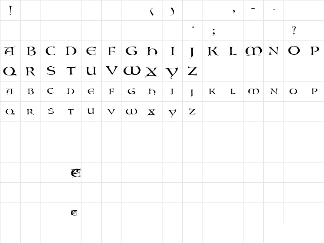 Asylum 2 Regular  glyph index