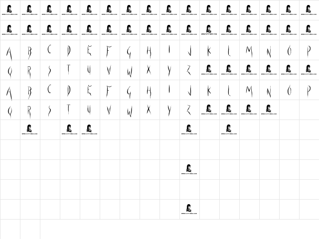 Forbid Nothing Regular  glyph index