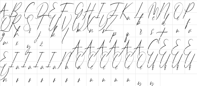 Hostiline Demo Regular  glyph index